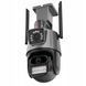 Вулична охоронна WIFI камера відеоспостереження 6MP, Dual Lens / Поворотна камера спостереження із сиреною H1000 фото 2